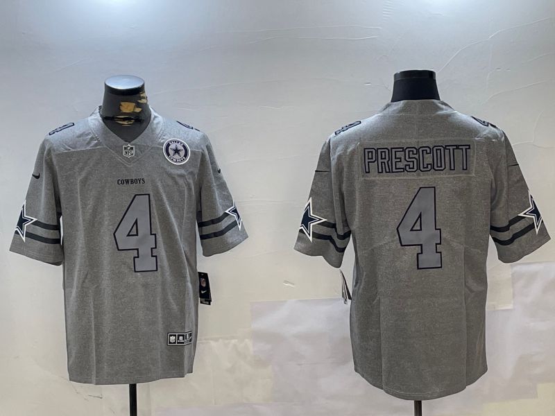 Men Dallas Cowboys #4 Prescott Grey Throwback 2024 Nike Limited NFL Jersey style 2->dallas cowboys->NFL Jersey